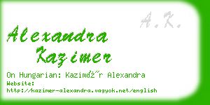 alexandra kazimer business card